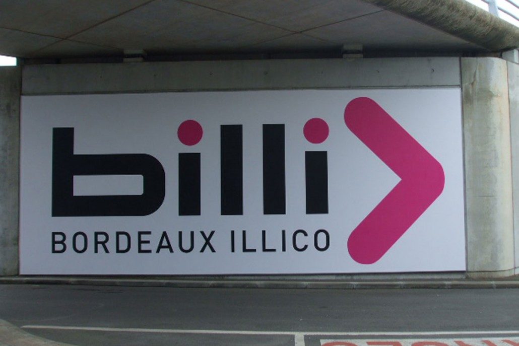 Signalétique Billi à l’aéroport de Bordeaux